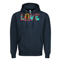 Navy love our lady of guadalupe Zipper Hoodie - JahusDesignShop