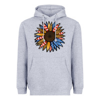 Heather Grey Patriotic Sunflower Heavyweight Hoodie - Jasminsmagicworld