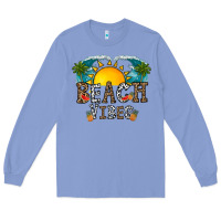 Colony Blue beach vibes Long Sleeve Tee - CowhideDigitalArt