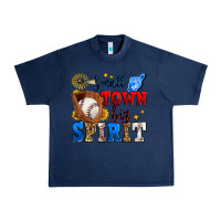 Navy small town big spirit baseball Urban Heavy Tee - Zillion Design Studio
