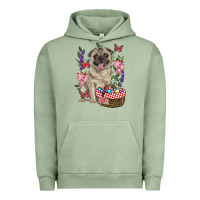 Pigment Oil Green Easter pug Urban Hoodie - RanaPortraitStore