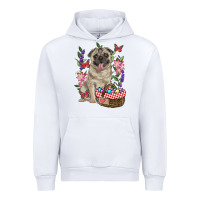 White Easter pug Urban Hoodie - RanaPortraitStore