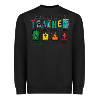 Black battery life of a teacher Heavyweight Sweatshirt - Zillion Design Studio