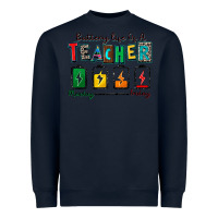 Navy battery life of a teacher Heavyweight Sweatshirt - Zillion Design Studio