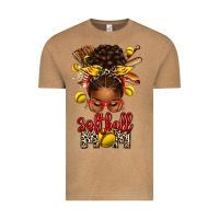Softball Mom Afro Messy Bun Vintage Tee | Teevron