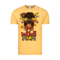 Vintage Mustard softball mom afro messy bun Vintage Tee - texasbilliewilder