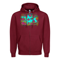 Burgundy gemstone serape glitter background Zipper Hoodie - JahusDesignShop