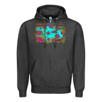 Charcoal Heather gemstone serape glitter background Zipper Hoodie - JahusDesignShop