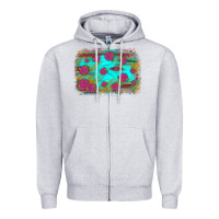 Heather Grey gemstone serape glitter background Zipper Hoodie - JahusDesignShop