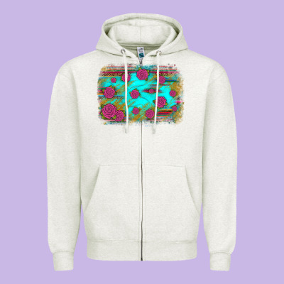 Gemstone Serape Glitter Background Zipper Hoodie Designed By Jahusdesignshop