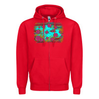 Red gemstone serape glitter background Zipper Hoodie - JahusDesignShop