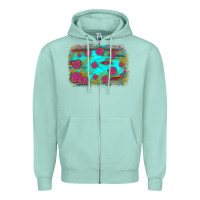 Seafoam gemstone serape glitter background Zipper Hoodie - JahusDesignShop