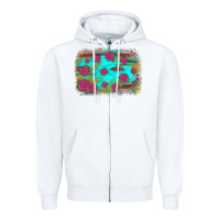 White gemstone serape glitter background Zipper Hoodie - JahusDesignShop