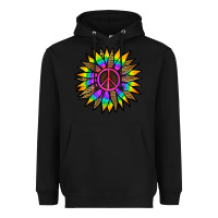 Black Peace Hippie Sunflower Heavyweight Hoodie - Jasminsmagicworld