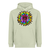 Matcha Peace Hippie Sunflower Heavyweight Hoodie - Jasminsmagicworld