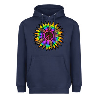 Navy Peace Hippie Sunflower Heavyweight Hoodie - Jasminsmagicworld