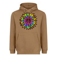Toasted Coconut Peace Hippie Sunflower Heavyweight Hoodie - Jasminsmagicworld