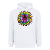 White Peace Hippie Sunflower Heavyweight Hoodie - Jasminsmagicworld