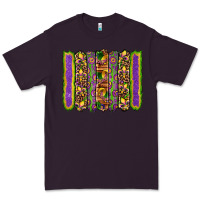 Plum mardi gras fleur de lis mask leopard glitter  brushstrokes Premium Tee - Artiststas