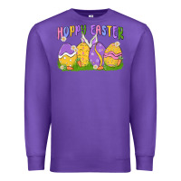 Purple hoppy easter Premium Sweatshirt - MaliasSmallBusiness