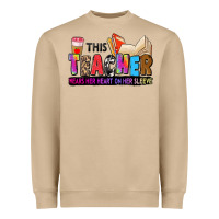 Mushroom this teacher wears her heart on her sleeve Heavyweight Sweatshirt - Zillion Design Studio