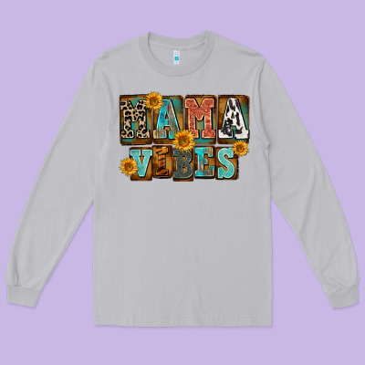 Western Mama Vibes Long Sleeve Tee Designed By Fadigitalartstudio