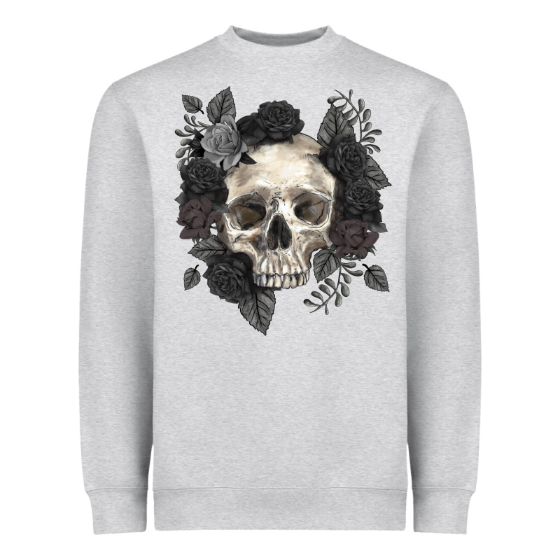Floral Skull Heavyweight Sweatshirt by RanaPortraitStore | Teevron