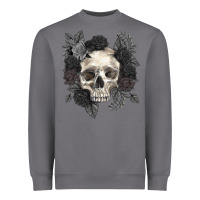 Storm Floral skull Heavyweight Sweatshirt - RanaPortraitStore