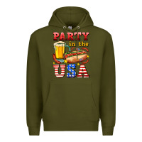 Army Green party in the usa Premium Hoodie - AdoDesignShop