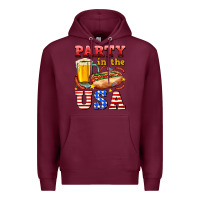 Burgundy party in the usa Premium Hoodie - AdoDesignShop