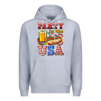 Heather Grey party in the usa Premium Hoodie - AdoDesignShop