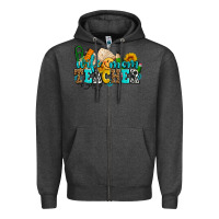 Charcoal Heather wife mom teacher with sunflowers Zipper Hoodie - AdoDesignShop