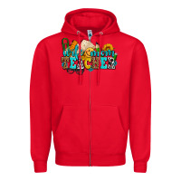Red wife mom teacher with sunflowers Zipper Hoodie - AdoDesignShop
