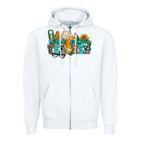 White wife mom teacher with sunflowers Zipper Hoodie - AdoDesignShop