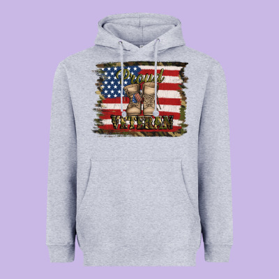 Proud Veteran Heavyweight Hoodie Designed By Jasminsmagicworld