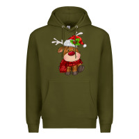 Army Green christmas baby deer Premium Hoodie - MaliasSmallBusiness