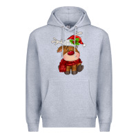 Heather Grey christmas baby deer Premium Hoodie - MaliasSmallBusiness