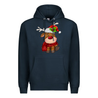 Navy christmas baby deer Premium Hoodie - MaliasSmallBusiness