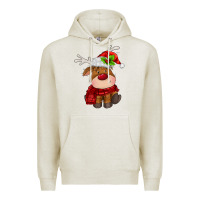 Oatmeal Heather christmas baby deer Premium Hoodie - MaliasSmallBusiness