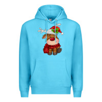 Ocean Blue christmas baby deer Premium Hoodie - MaliasSmallBusiness