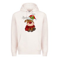 Pale Pink christmas baby deer Premium Hoodie - MaliasSmallBusiness