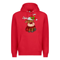 Red christmas baby deer Premium Hoodie - MaliasSmallBusiness