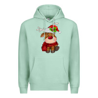 Seafoam christmas baby deer Premium Hoodie - MaliasSmallBusiness
