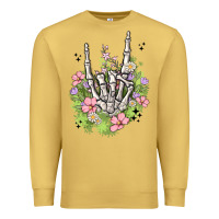 Antique Gold skeleton flowers Premium Sweatshirt - MaliasSmallBusiness