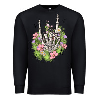 Black skeleton flowers Premium Sweatshirt - MaliasSmallBusiness