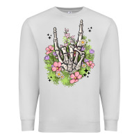 Dove Grey skeleton flowers Premium Sweatshirt - MaliasSmallBusiness