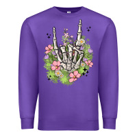 Purple skeleton flowers Premium Sweatshirt - MaliasSmallBusiness