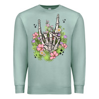 Seafoam skeleton flowers Premium Sweatshirt - MaliasSmallBusiness