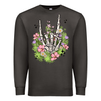 Smoke skeleton flowers Premium Sweatshirt - MaliasSmallBusiness