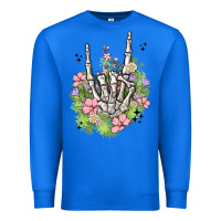 True Royal skeleton flowers Premium Sweatshirt - MaliasSmallBusiness
